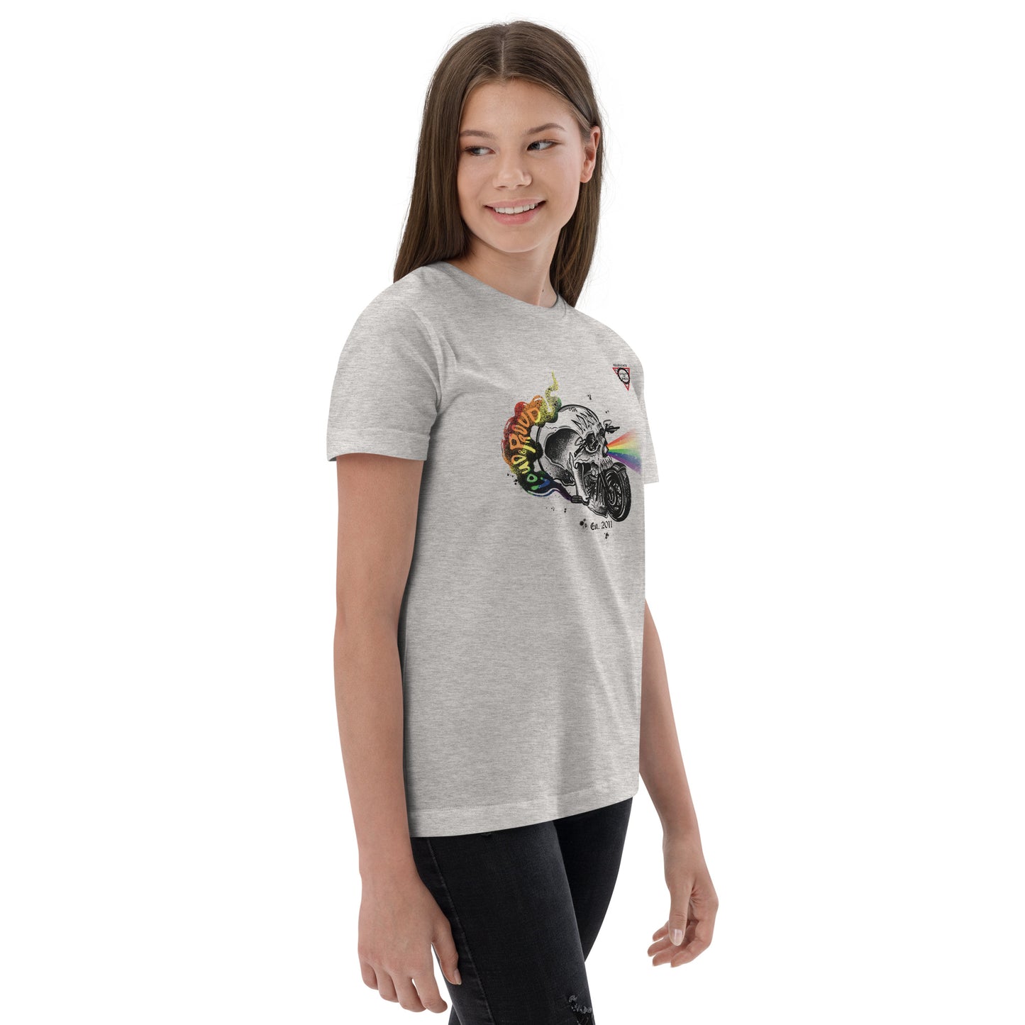Youth jersey t-shirt - Loud & Proud Motomouth - Rainbow print
